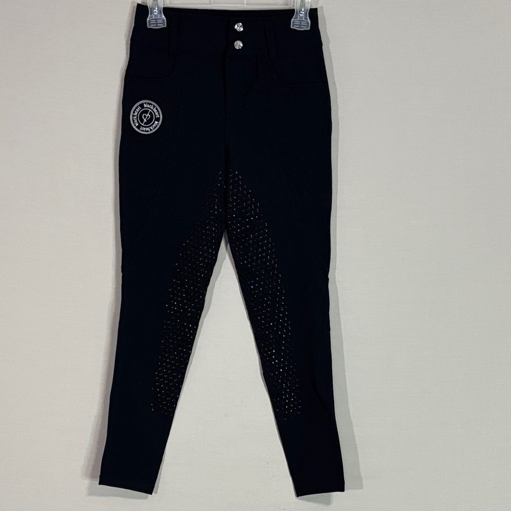 Blackheart Black Riding Trousers with Studded Knee Grip